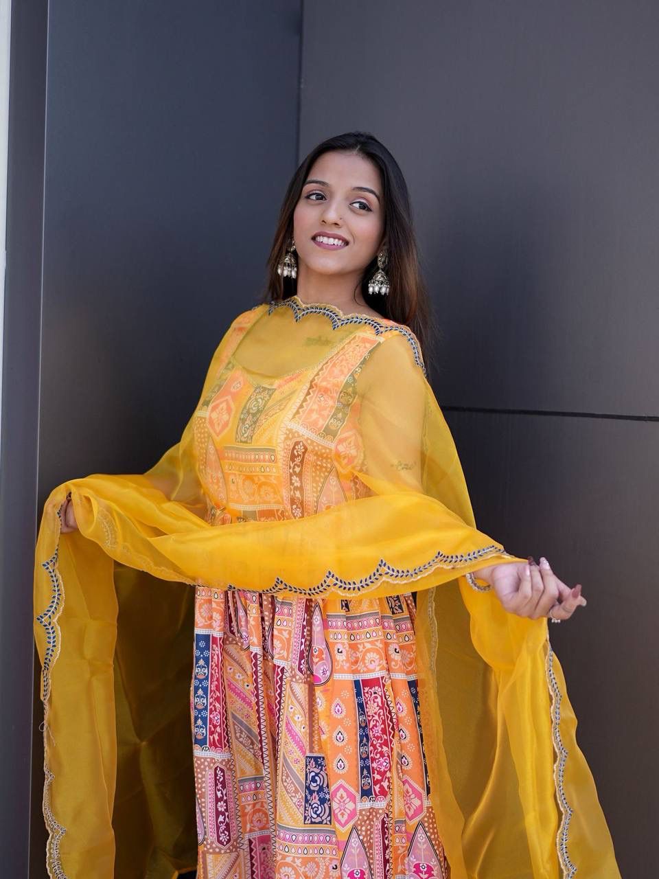 Salsa Silk Top-Plazzo with Dupatta