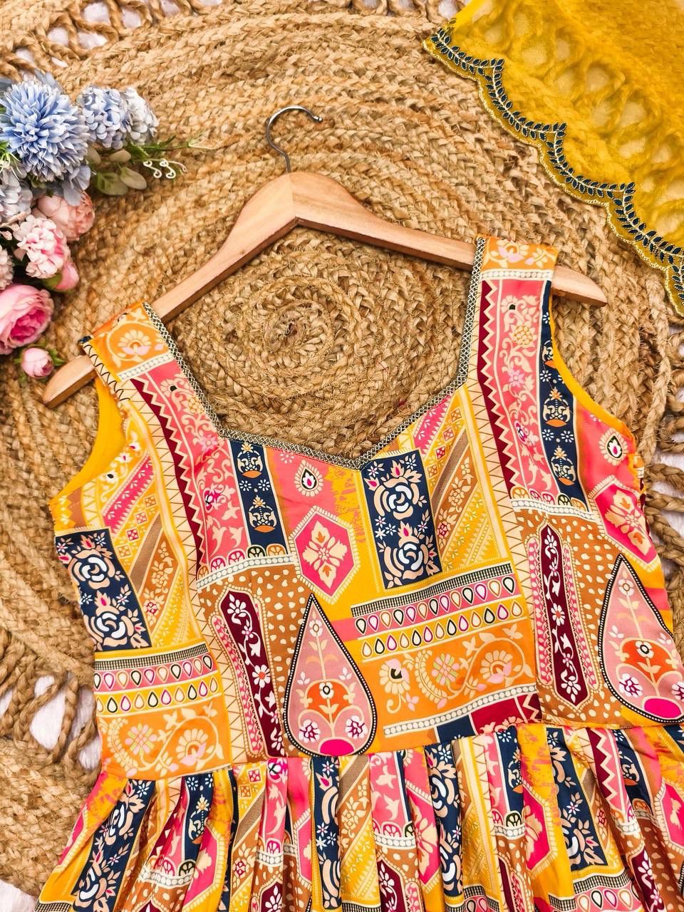 Salsa Silk Top-Plazzo with Dupatta