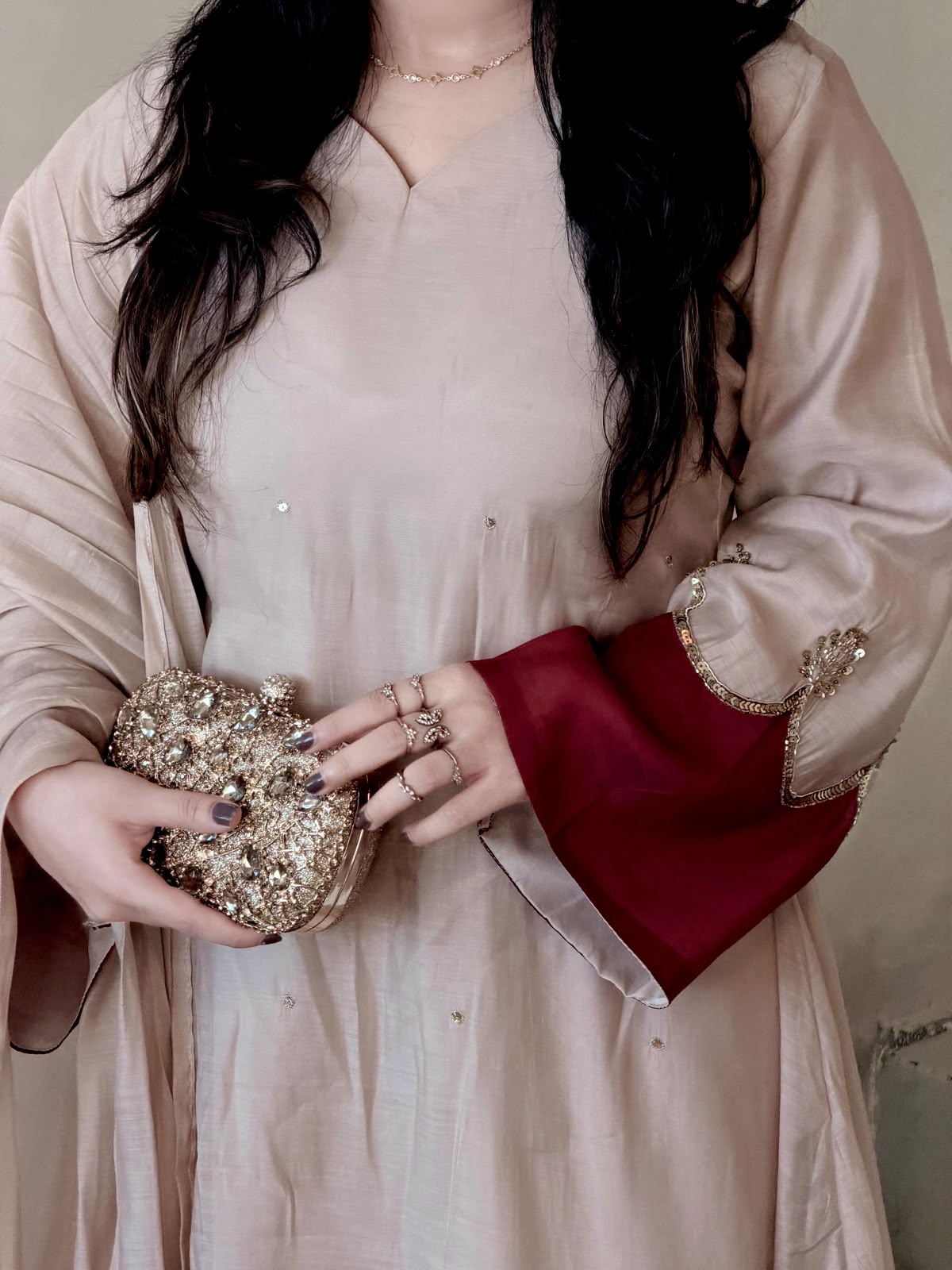 Heavy Fandy Silk Anarkali Suit