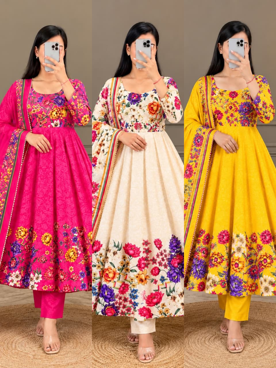 NEW TABBY FLOREL ANARKALI SUIT SET* *CATLOGUE- RUKMANI🥰*
