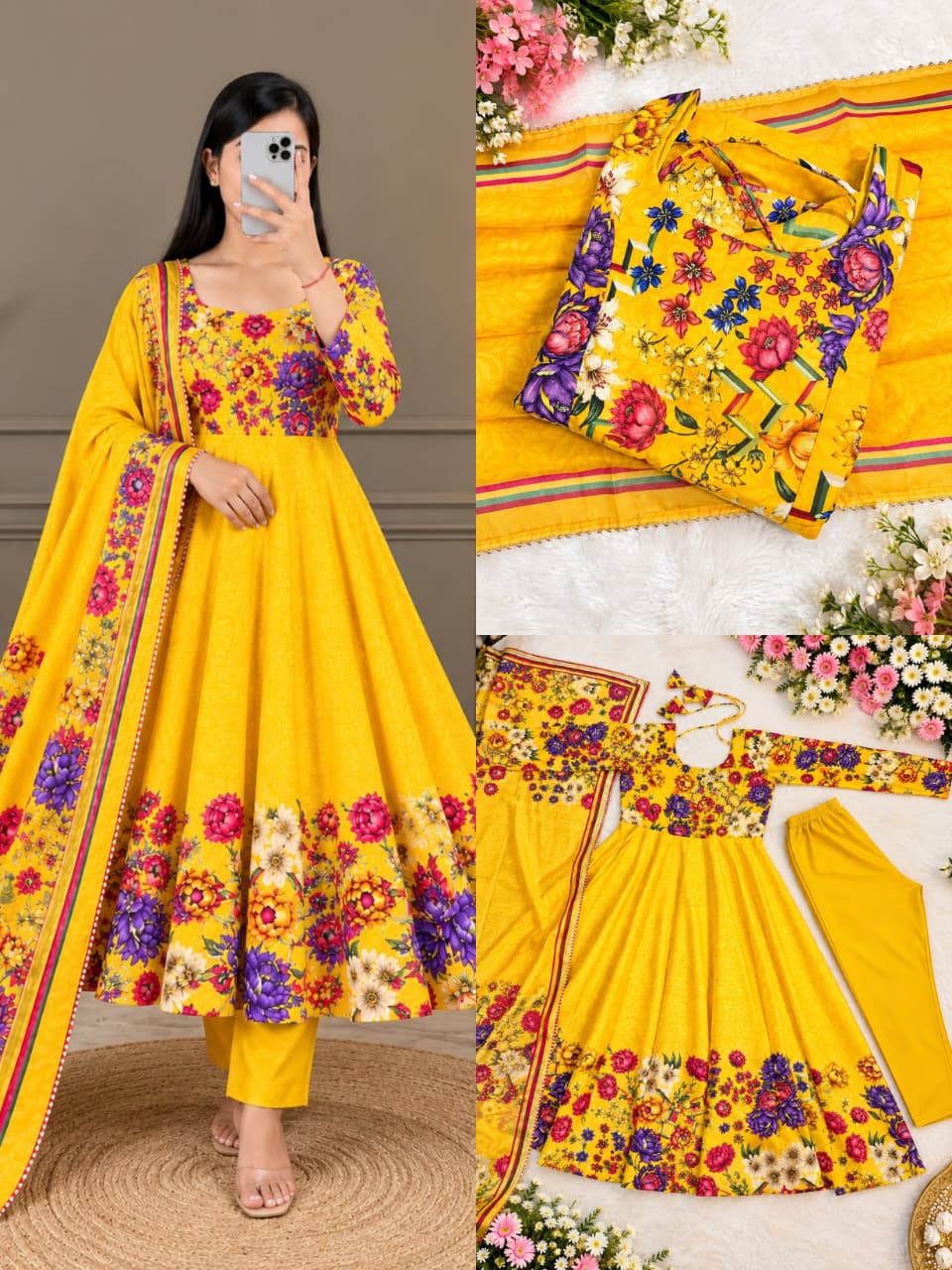 NEW TABBY FLOREL ANARKALI SUIT SET* *CATLOGUE- RUKMANI🥰*