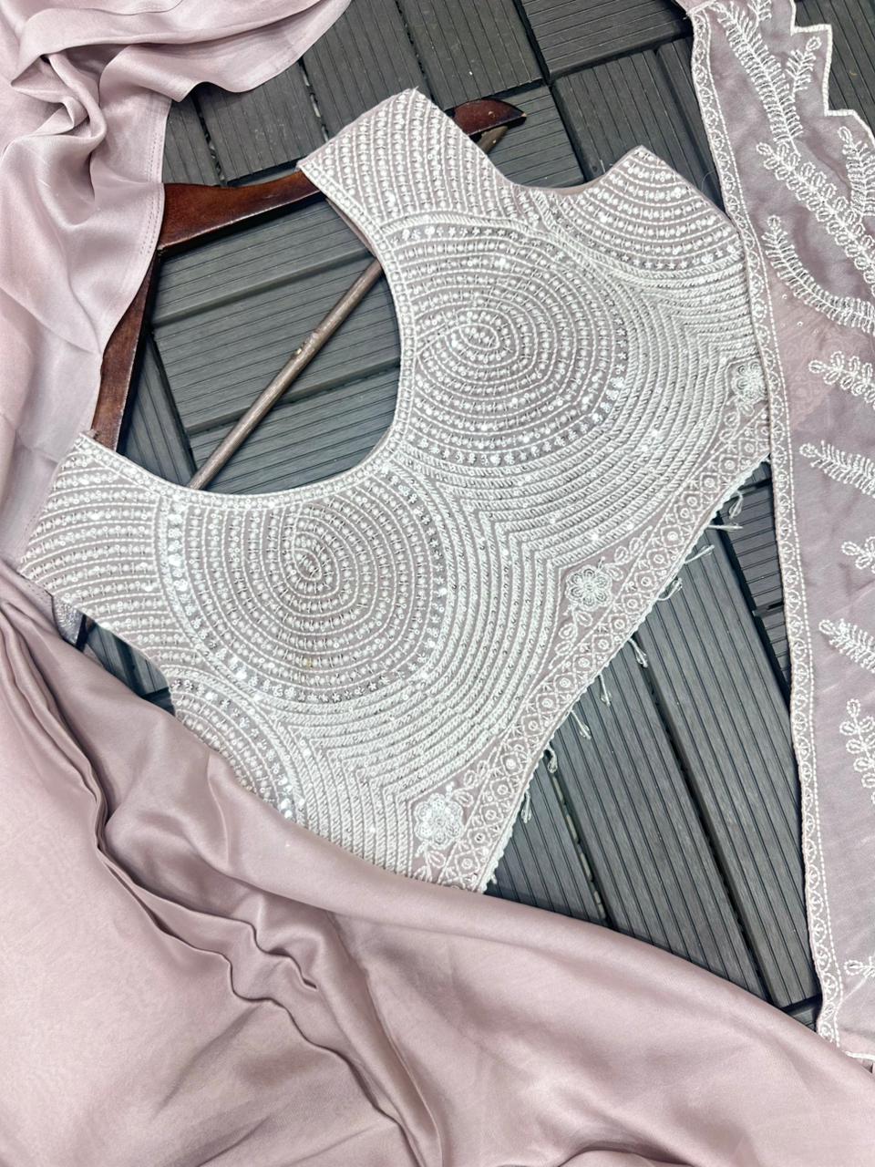 New Super Trending Embroidery Sequence Saree