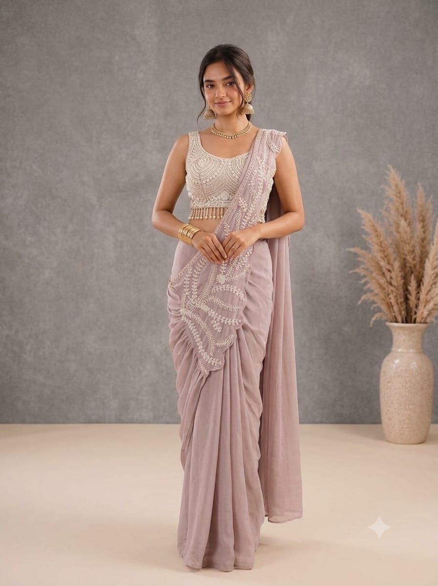 New Super Trending Embroidery Sequence Saree