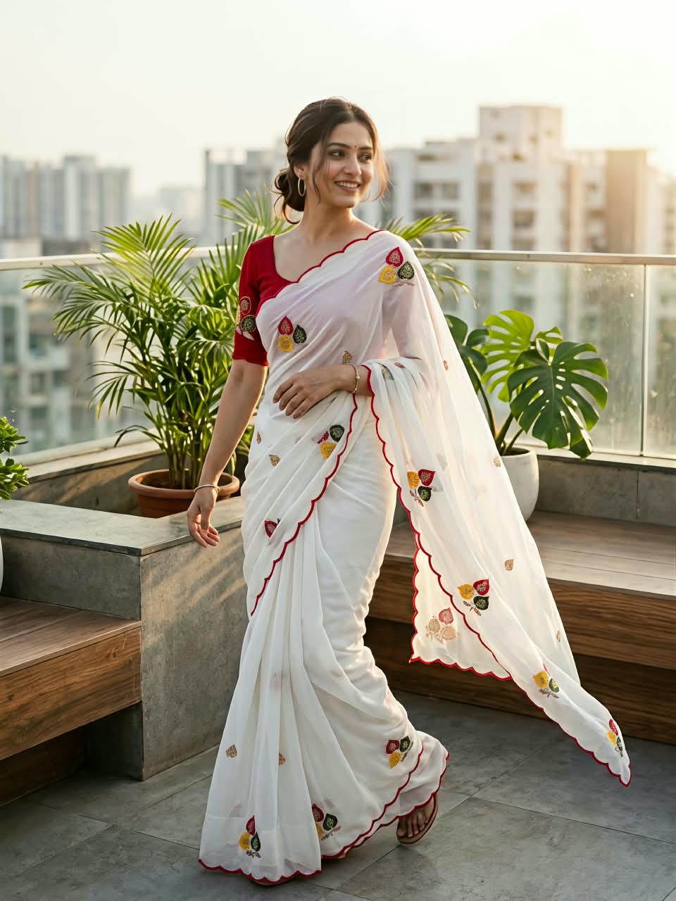 star georgette fabric With beautiful multi sequence and beats thread Embroidery work Allover saree