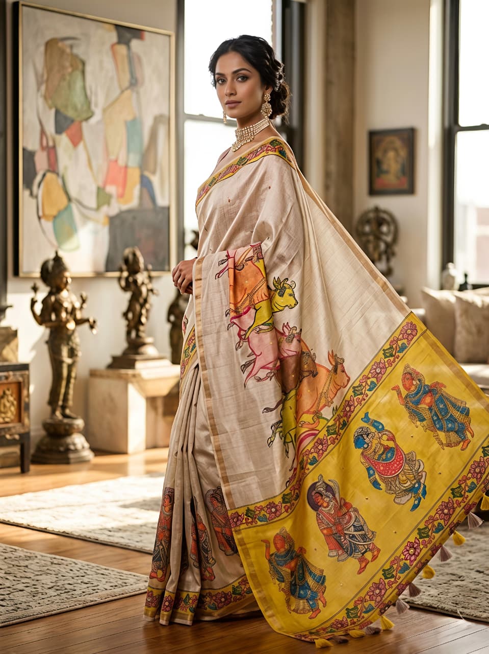 MANIPURI SLUB silk NANDI MANGLA