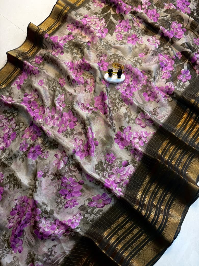 Polo Flower Mysore Silk Saree