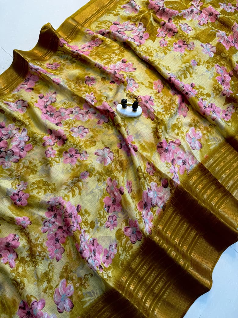 Polo Flower Mysore Silk Saree