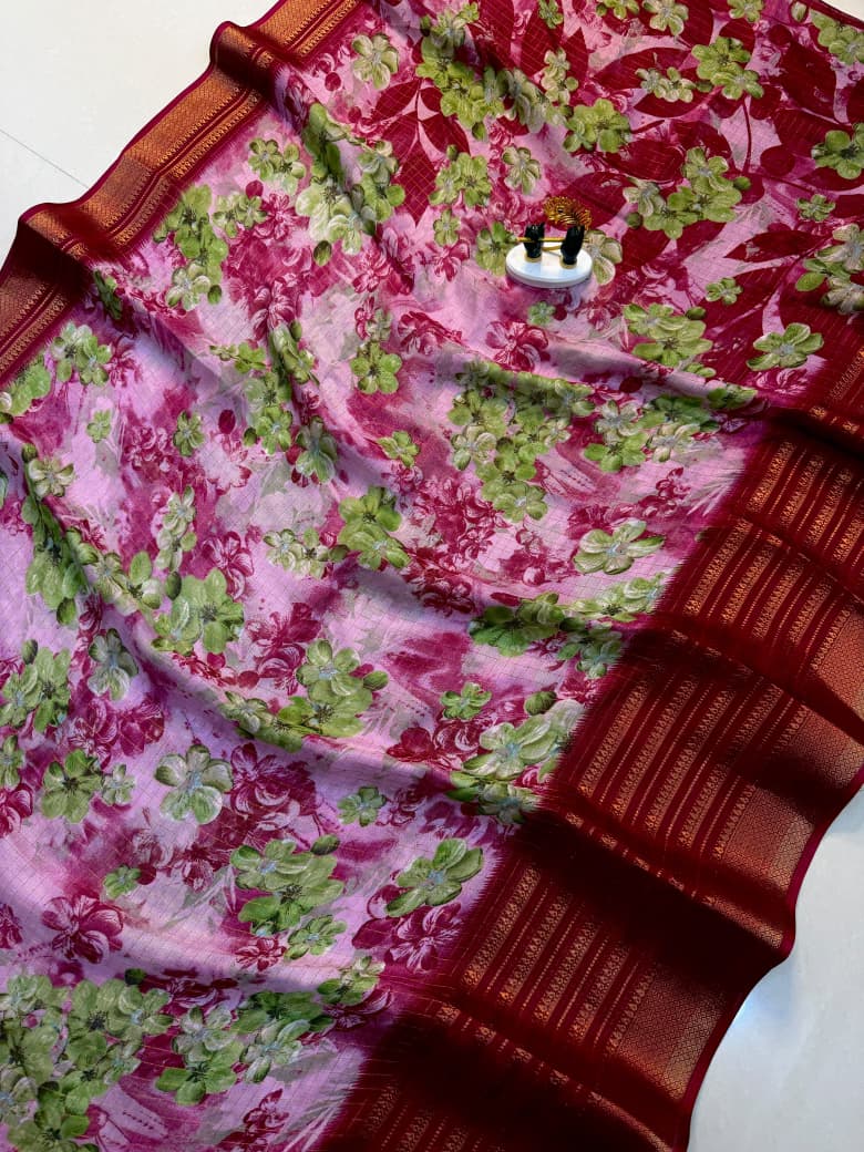 Polo Flower Mysore Silk Saree