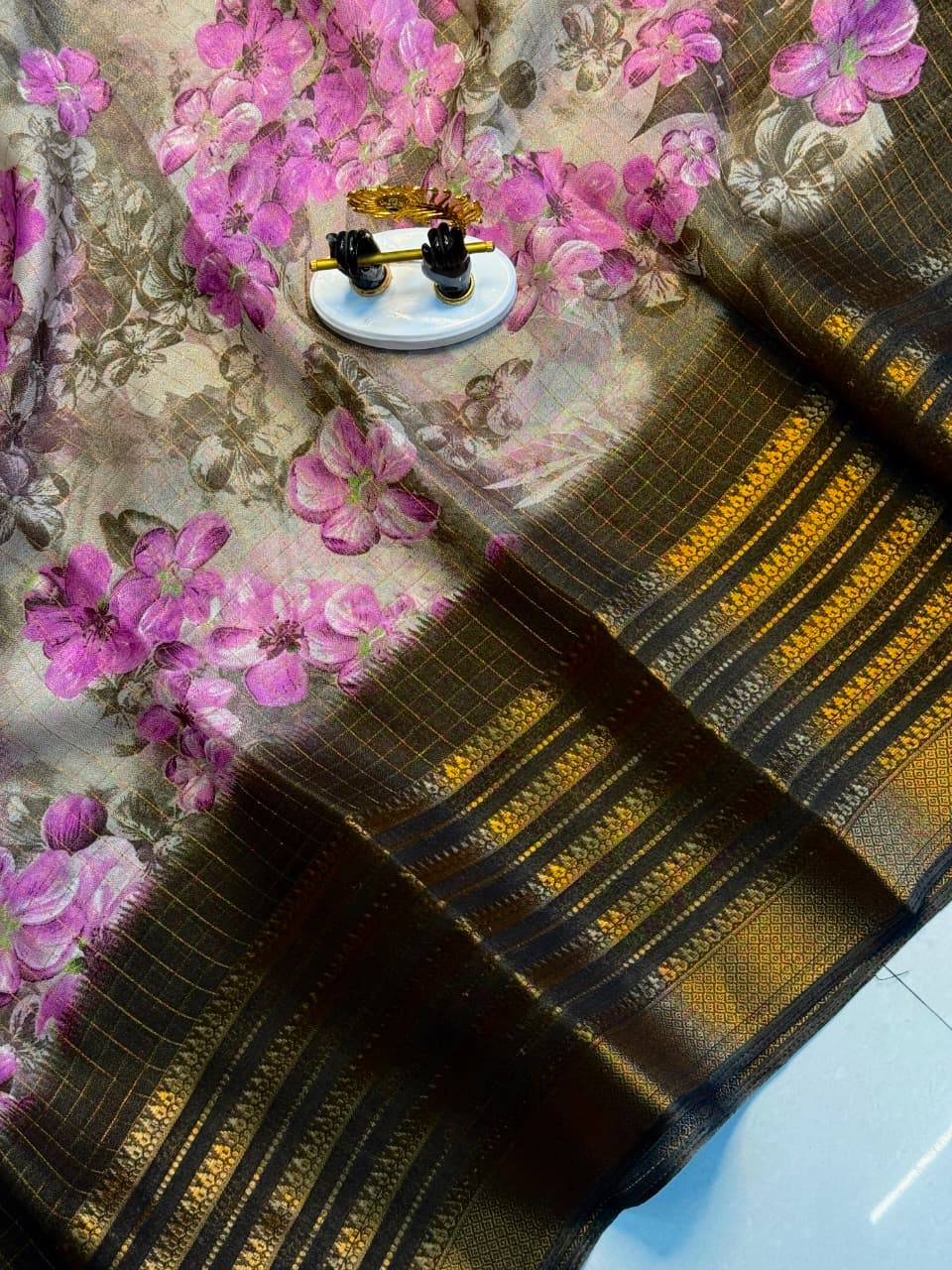 Polo Flower Mysore Silk Saree