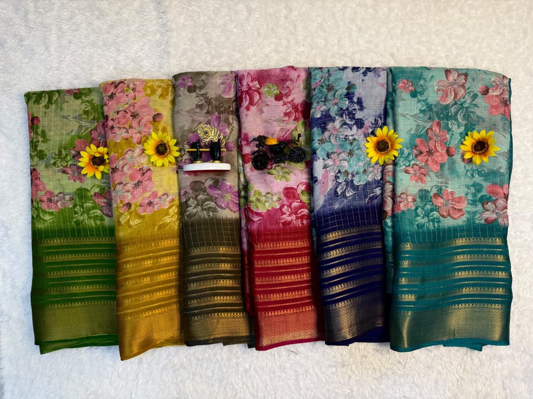 Polo Flower Mysore Silk Saree