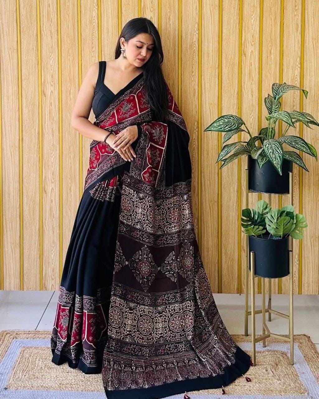 Model Silk digital print  (Without tassels-phumka)