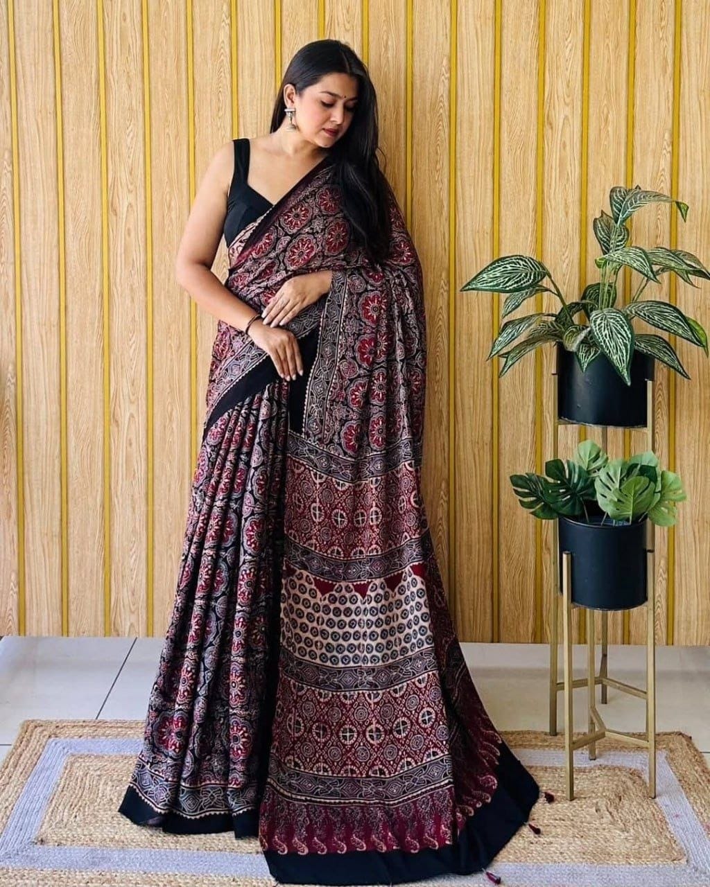 Model Silk digital print  (Without tassels-phumka)