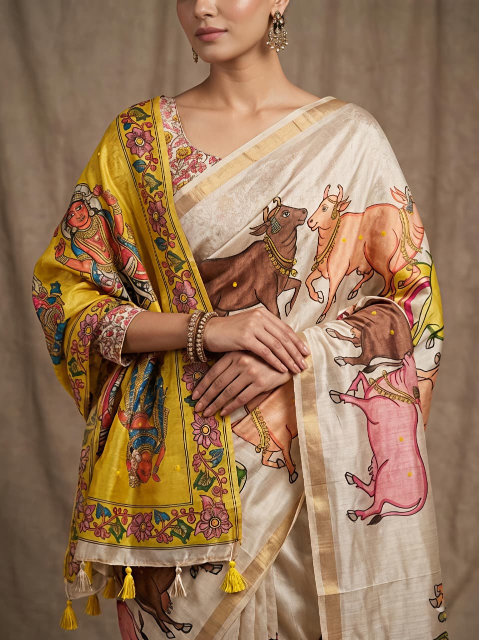 MANIPURI SLUB silk NANDI MANGLA